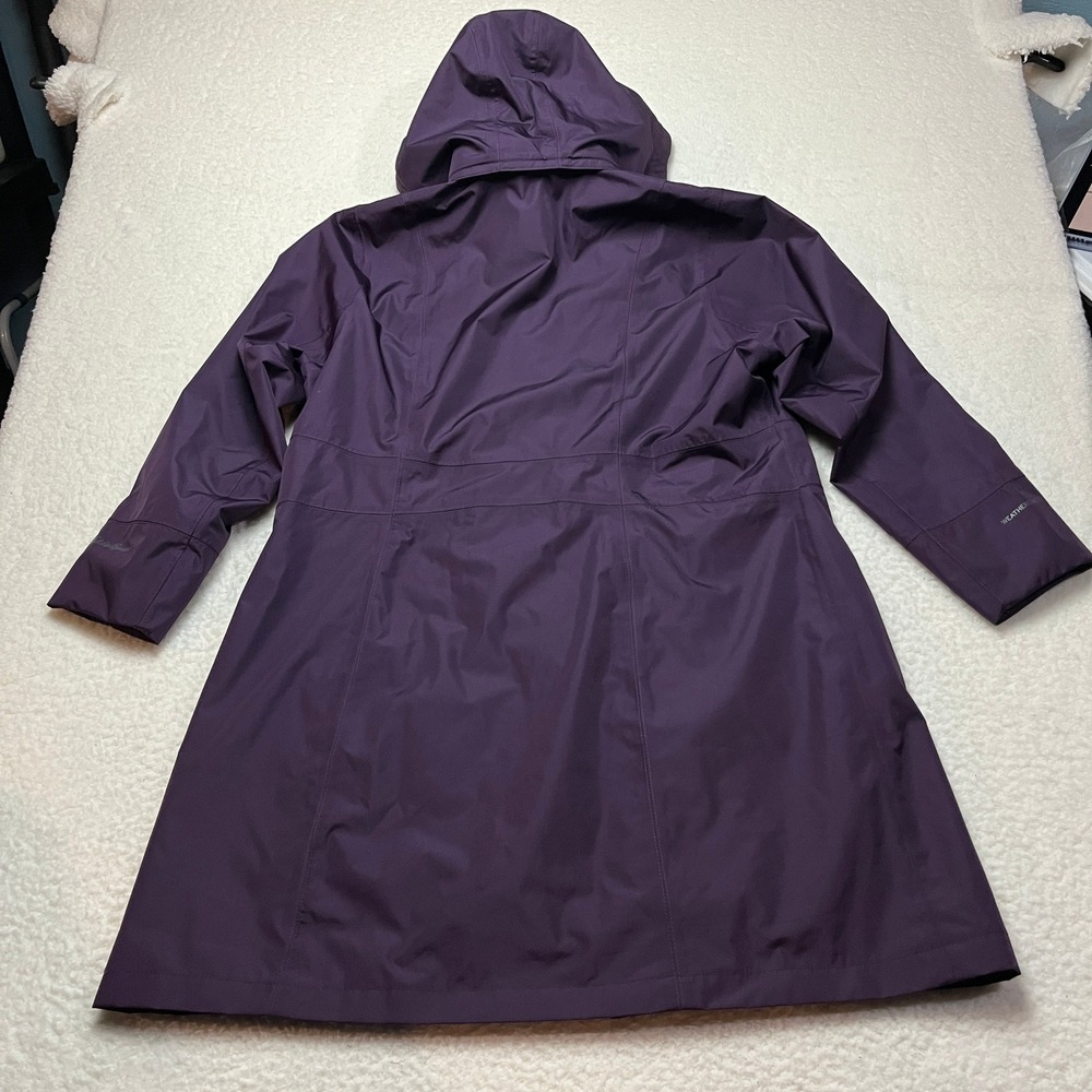 Eddie Bauer Rain Jacket Womens 1X Purple WeatherEdge Girl On The Go Trench 1545 - Picture 10 of 12